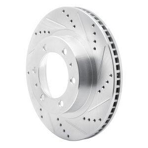 Toyota FJ Cruiser Brake Rotor (1) - Front Right - R1 Concepts - Drilled & Slotted - Silver - `03-`23